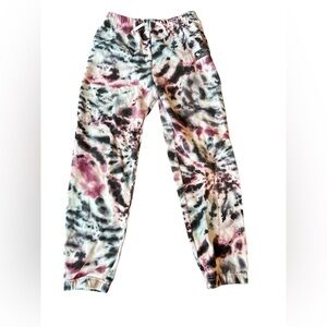 Abercrombie Kids Black and Pink Tie-Dye Joggers